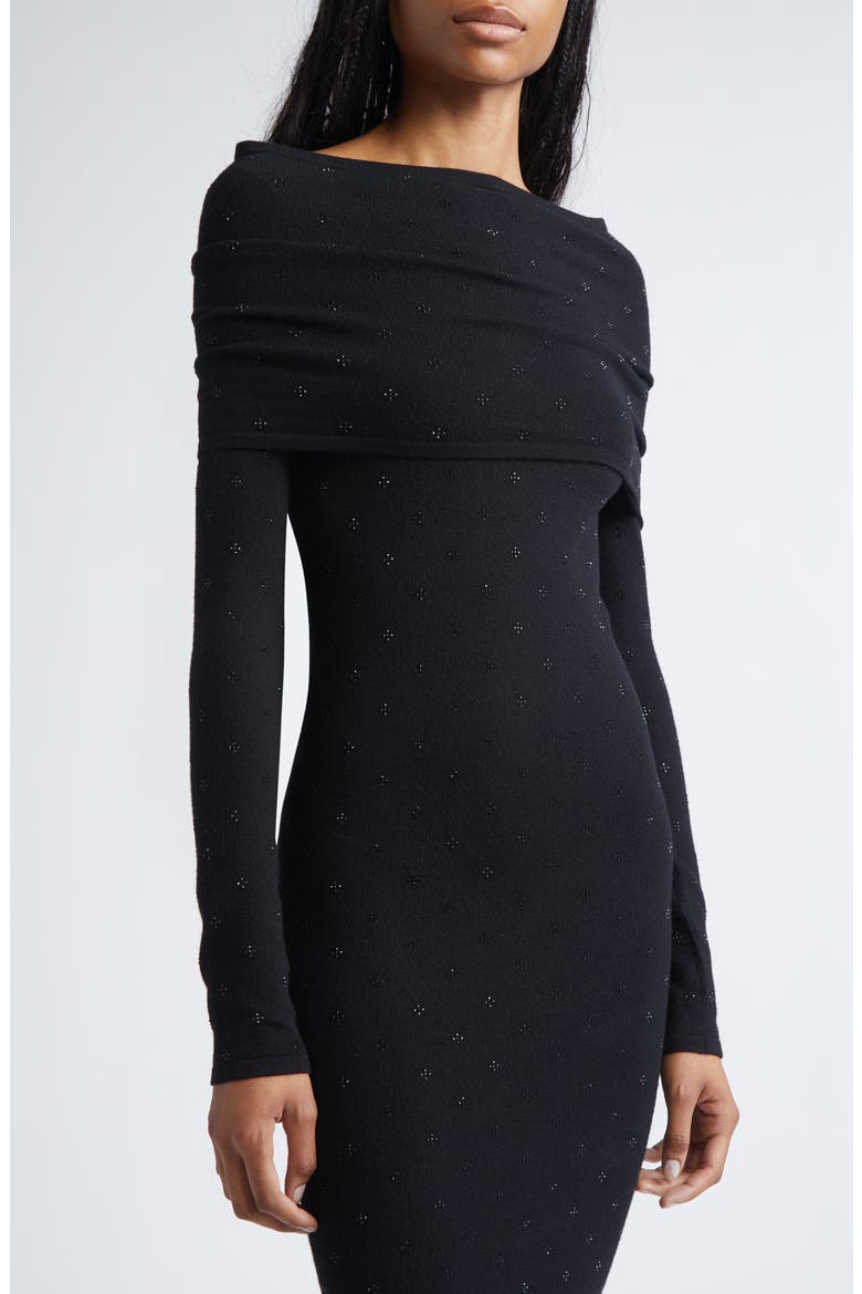 Madatti Crystal Embellished Two-Piece Sweater Dress, Alternate, color, BLACK