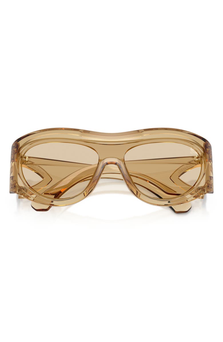 Burberry 138mm Irregular Shield Sunglasses, Alternate, color, Champagne/ Light Brown