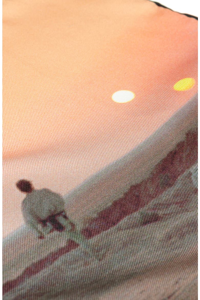 Binary Sunset Silk Pocket Square, Alternate, color, ORANGE MULTI