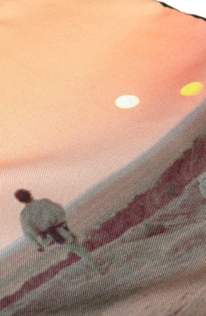 Cufflinks, Inc. Binary Sunset Silk Pocket Square, Alternate, color, Orange Multi