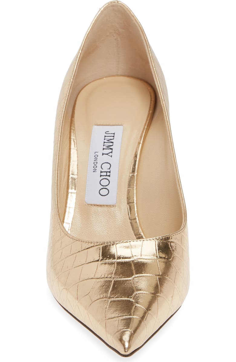Jimmy Choo Love Metallic Croc Embossed Pointed Toe Pump, Alternate, color,