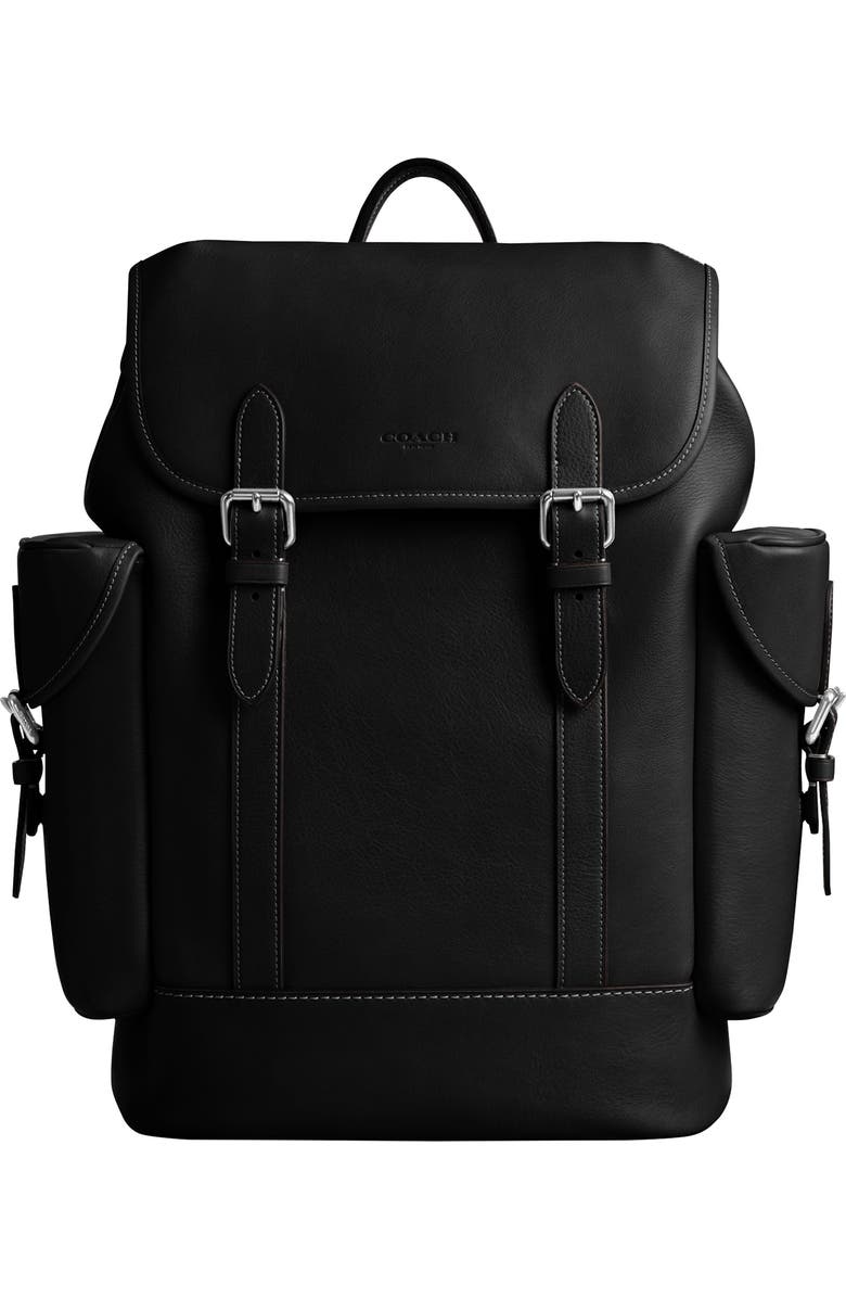 COACH Hitch Leather Backpack, Main, color,