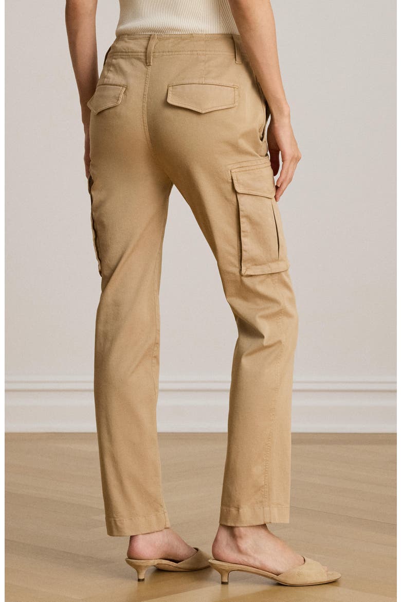 Refined Stretch Chino Cropped Cargo Pants, Alternate, color, BEIGE