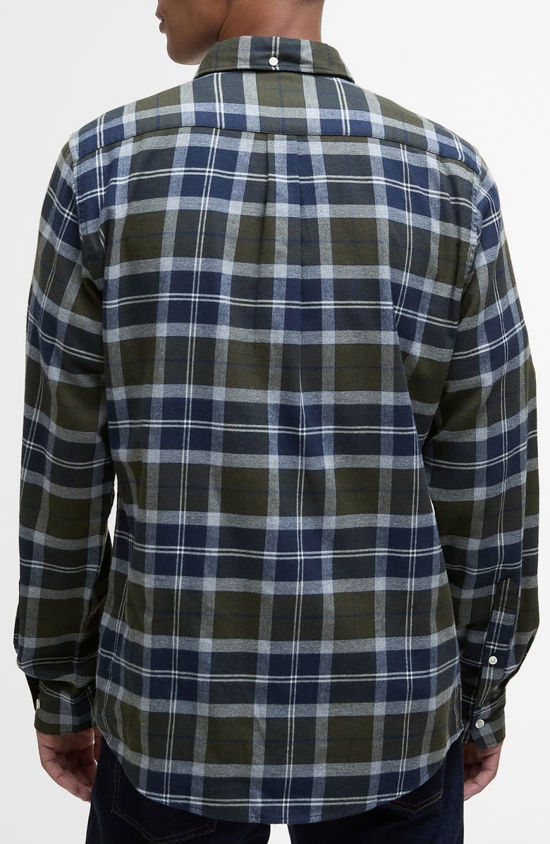 Barbour Rasay Plaid Brushed Cotton Button-Down Shirt, Alternate, color, Fernwood Tartan