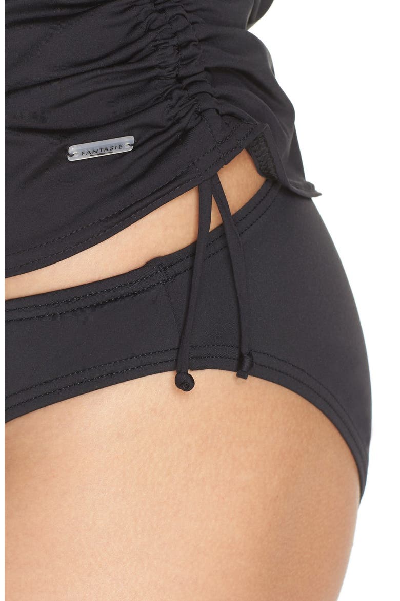 'Versailles' Underwire Tankini Top, Alternate, color, BLACK