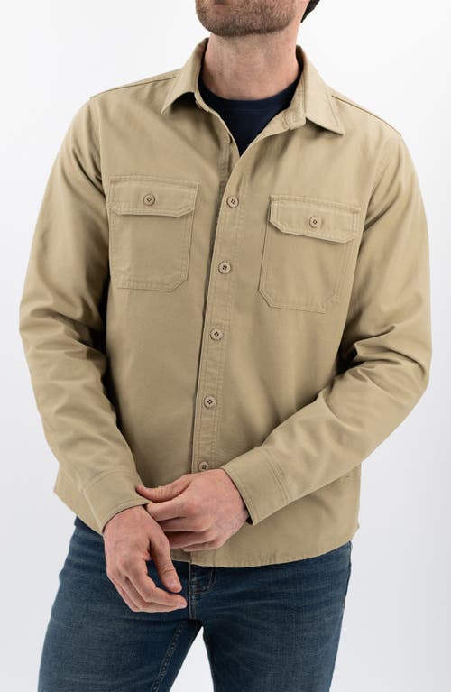 Devil-dog Dungarees Canvas Button-up Cpo Shirt Jacket In Brown
