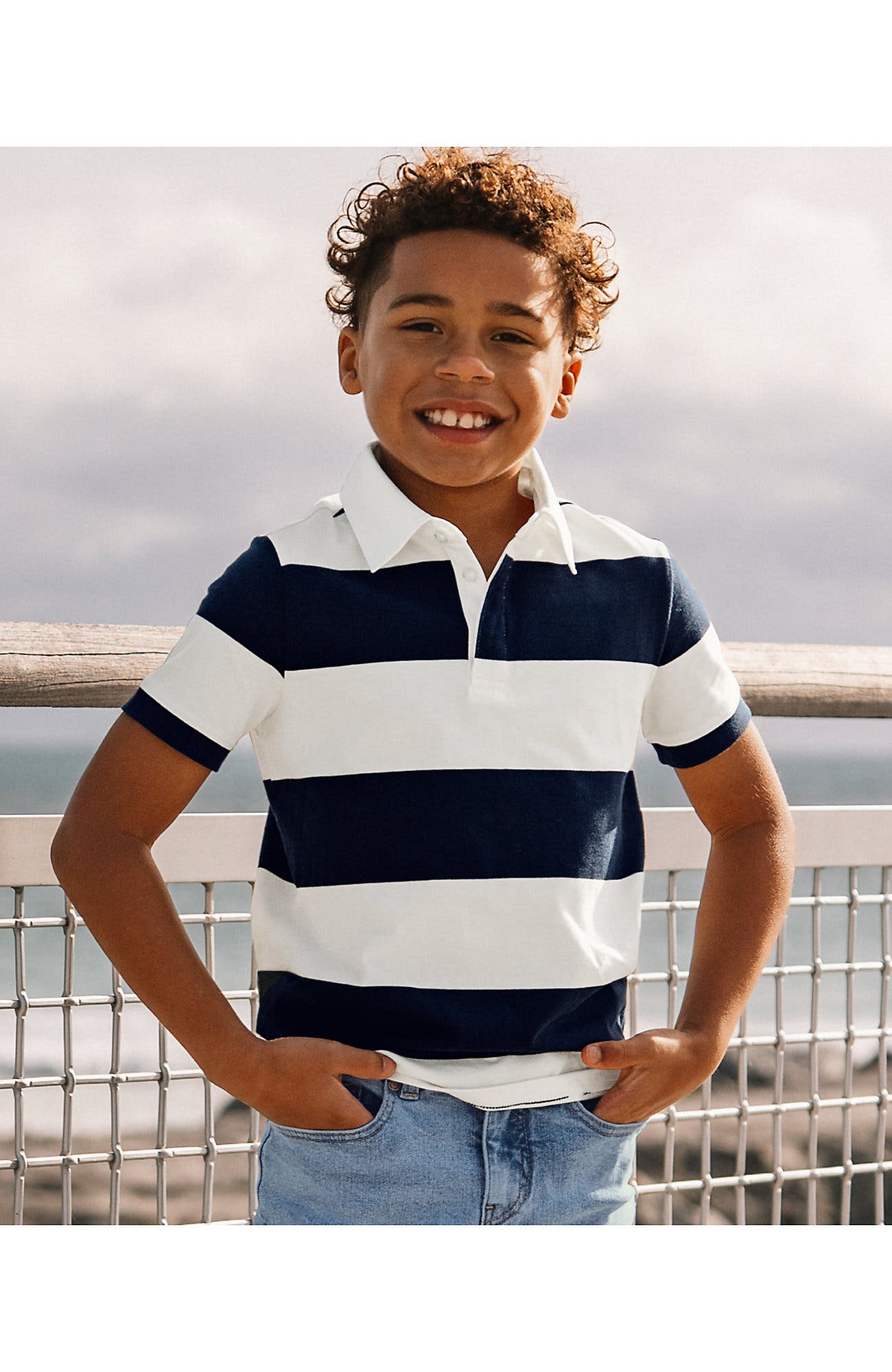 selected Classic Navy/White Stripe