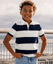 Lands' End Boys Short Sleeve Rugby Polo