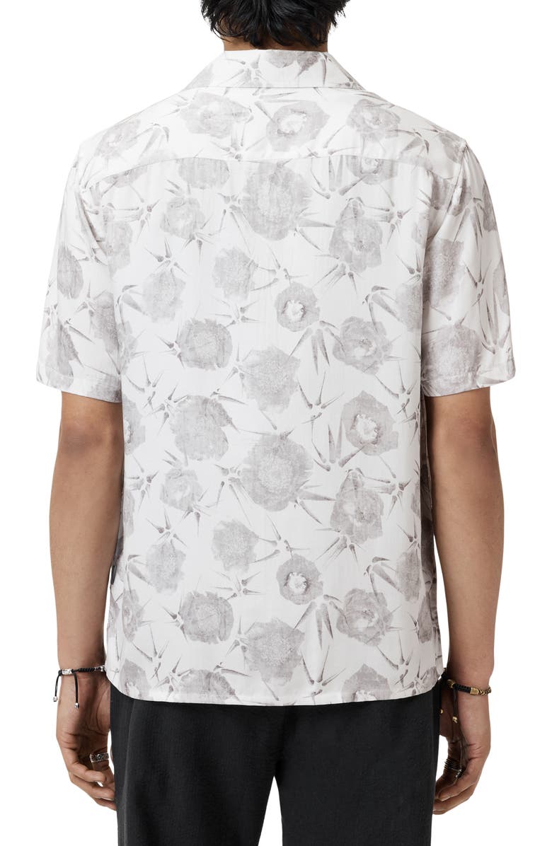 John Varvatos Dan Print Modal Camp Shirt, Alternate, color, White