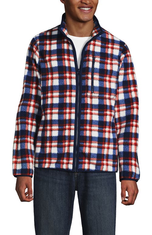 Lands' End Full Zip High Pile Fleece Jacket In Multi