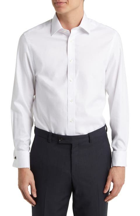 Non-Iron Royal Oxford Slim Fit Shirt Double Cuff