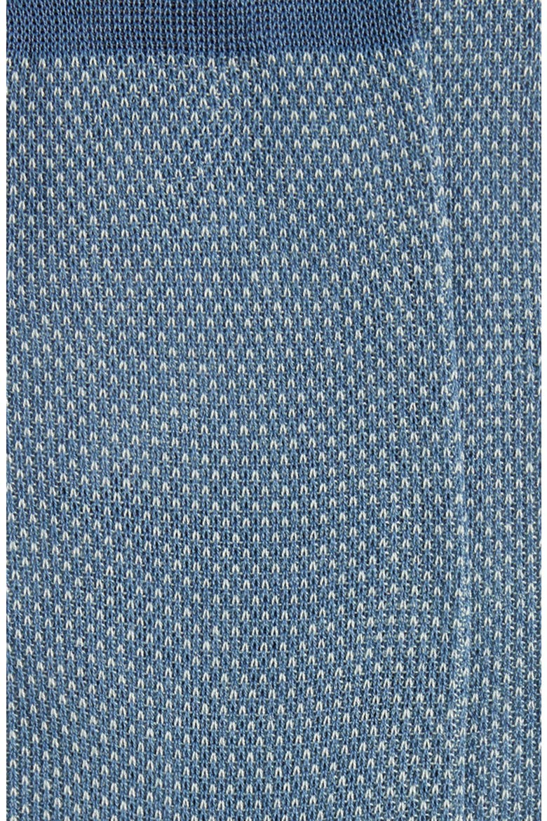 Bird's Eye Jacquard Cotton Dress Socks, Alternate, color, BLUE