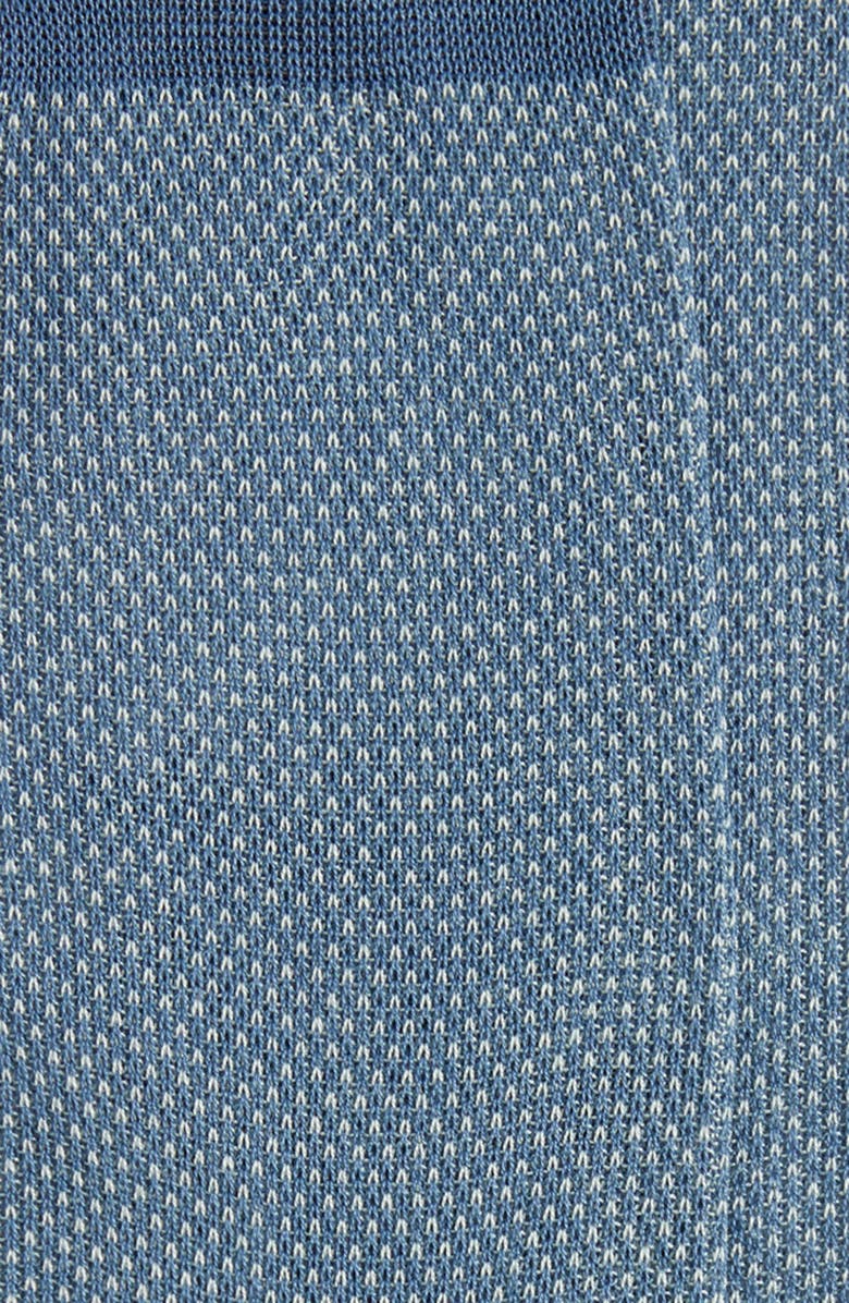 Canali Bird's Eye Jacquard Cotton Dress Socks, Alternate, color, Blue