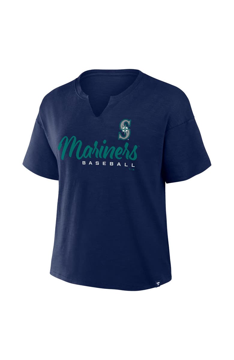 FANATICS Women's Fanatics Navy Seattle Mariners Fan Fave Stadium Slub Boxy T-Shirt, Alternate, color, 