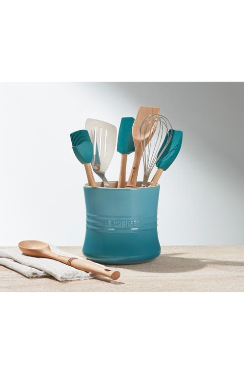 Le Creuset Large Stoneware Utensil Crock In Caribbean