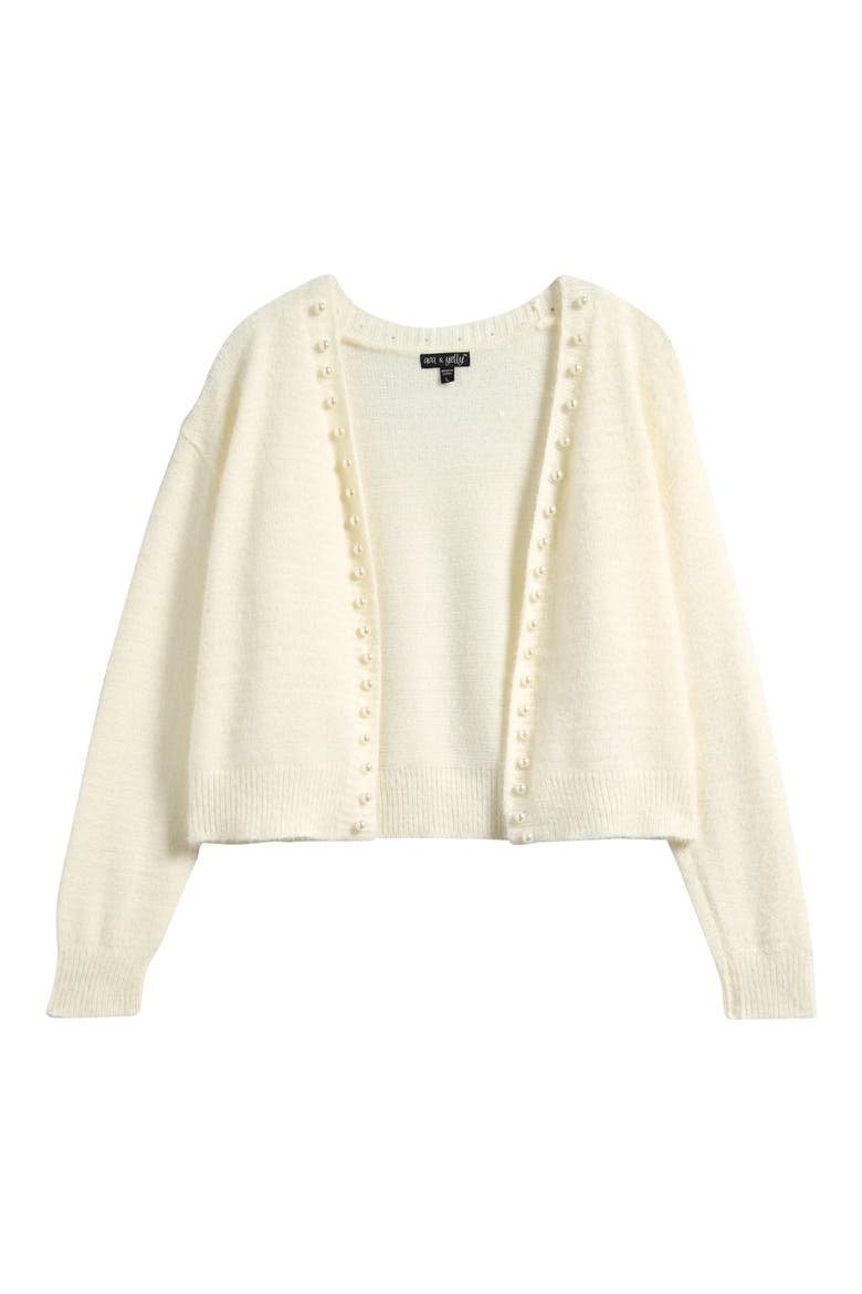 Kids' Imitation Pearl Cardigan, Main, color, IVORY