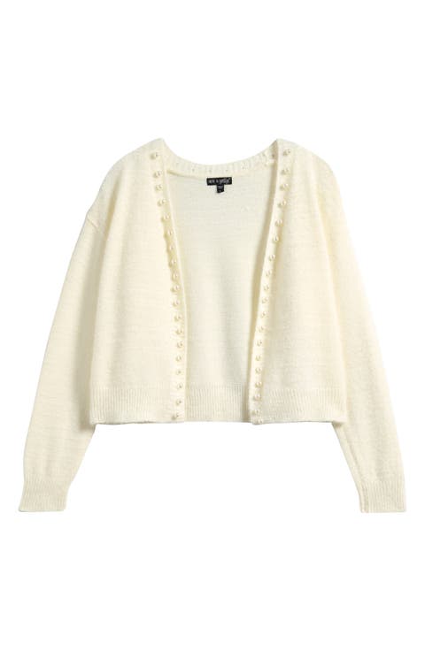 Kids' Imitation Pearl Cardigan