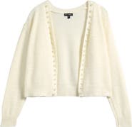 Ava & Yelly Kids' Imitation Pearl Cardigan