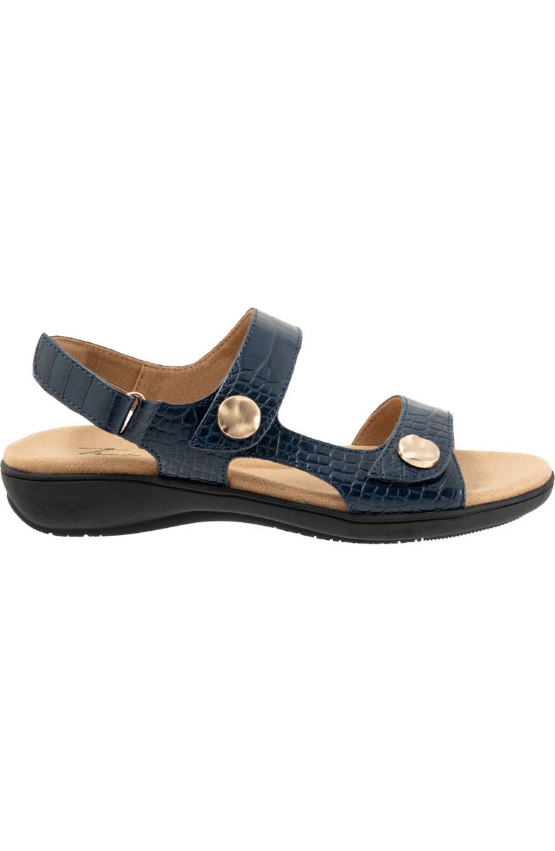 Trotters Romi Croco Slingback Sandal, Alternate, color, Navy