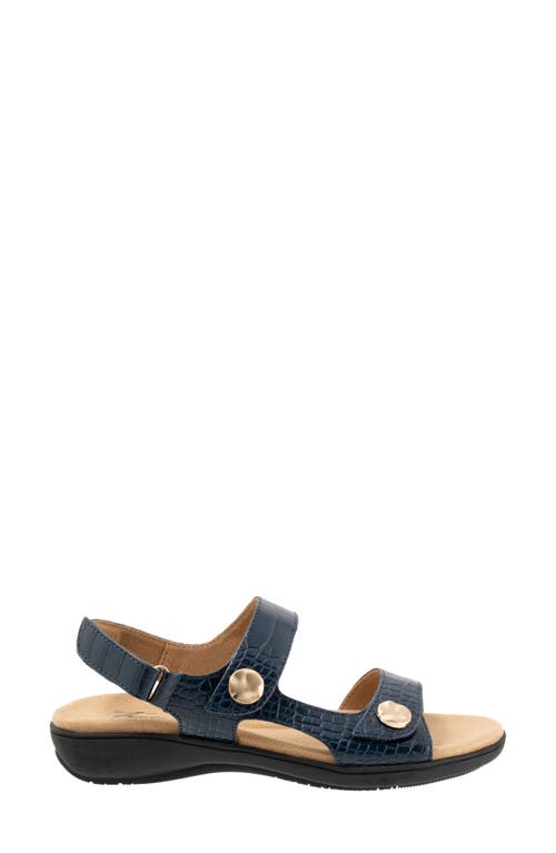 Trotters Romi Croco Slingback Sandal In Navy