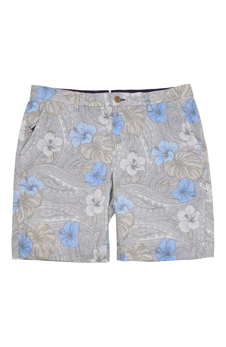 Lords of Harlech Tropical Paisley Mens Flat Front Short, Alternate, color, Tropical Paisley Natural