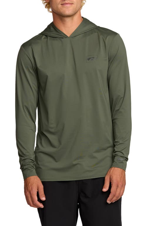 Billabong Arch Mesh Long Sleeve Hooded Rashguard In Green