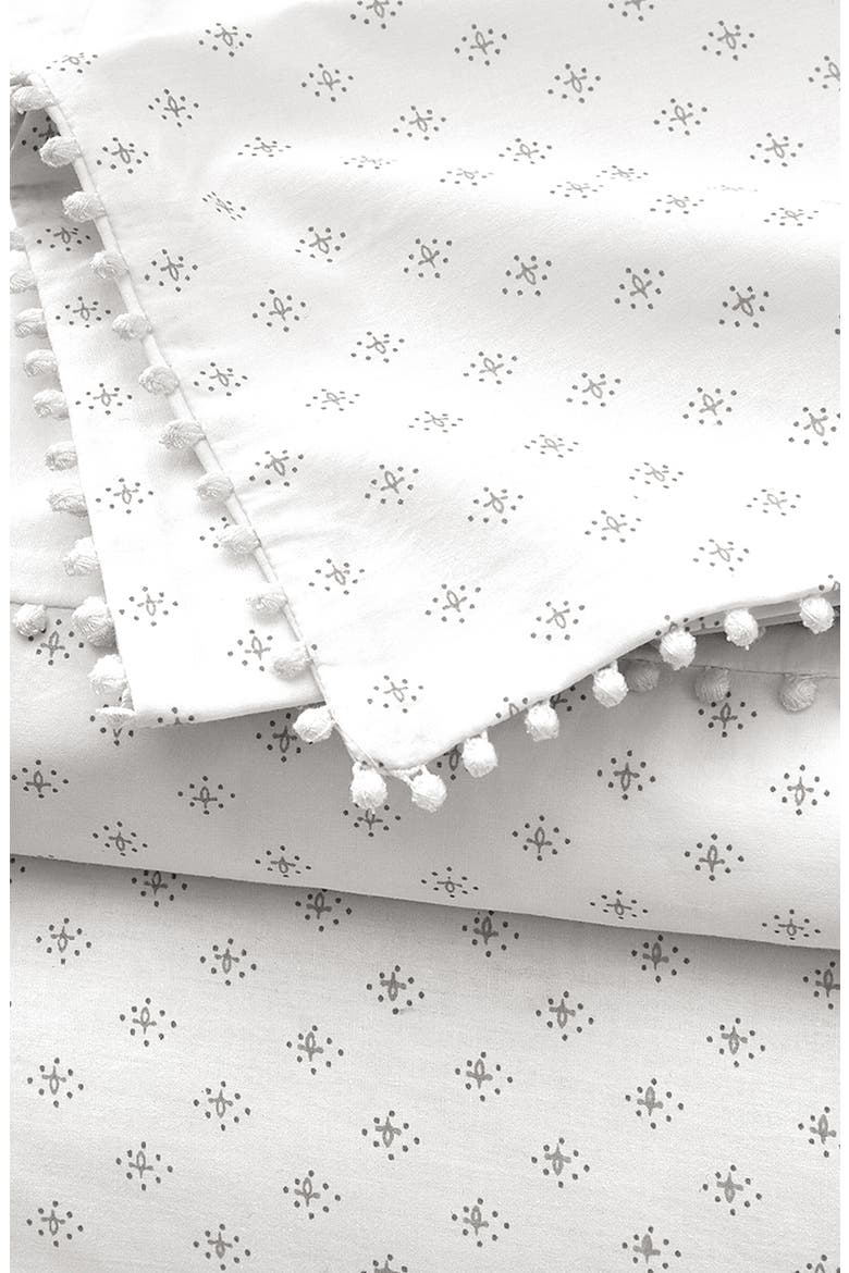 Avignon Print Duvet Cover, Alternate, color, WHITE/ GREY