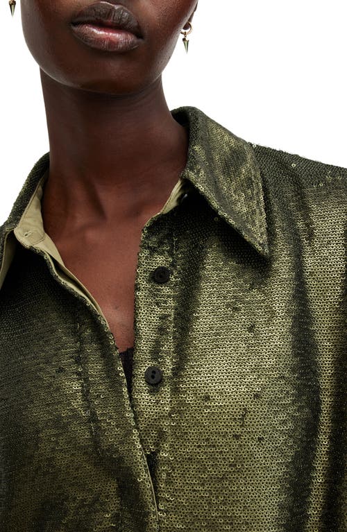 Allsaints Charli Sequin Relaxed Fit Button-up Shirt