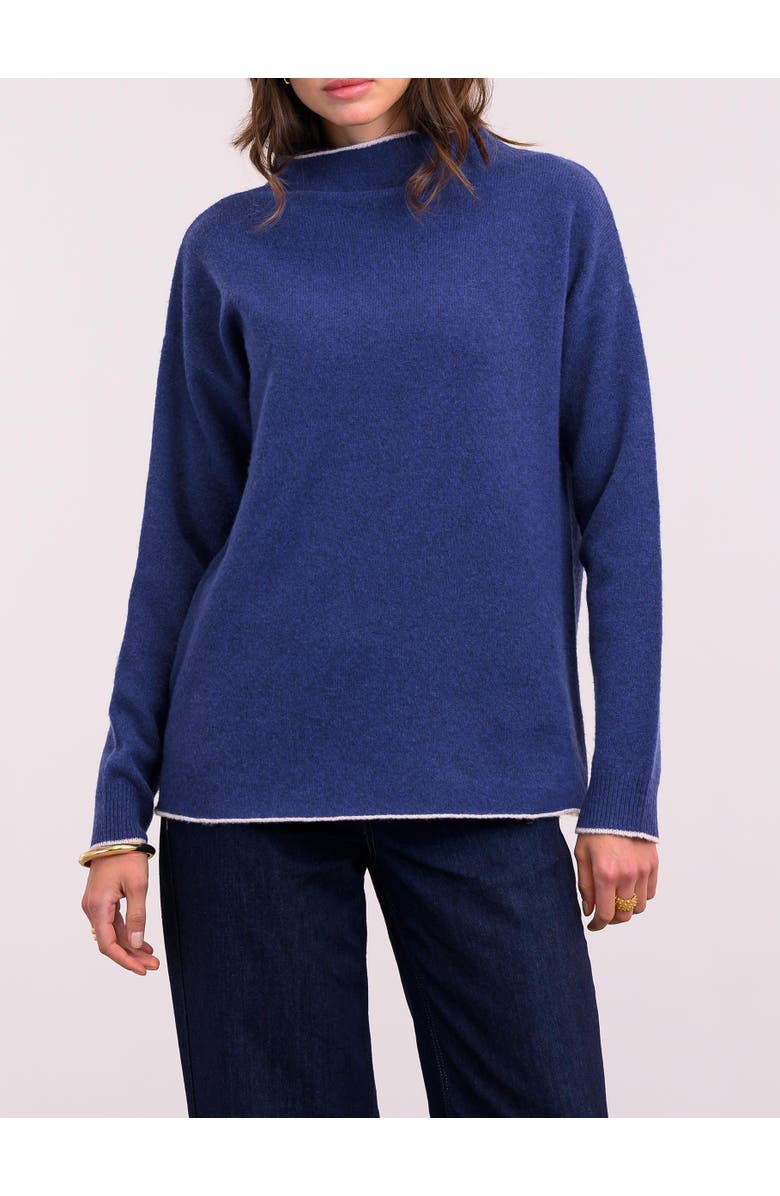 Celtic & Co. Felted Funnel Neck Sweater, Alternate, color, Blue Ink