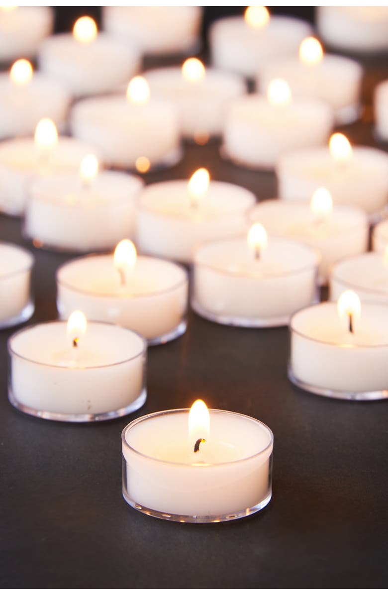 tag 25 Clear Cup Tealight Candles Everyday White Wax 3 Hour Burn, Alternate, color, White