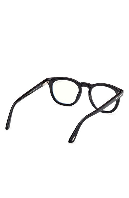 Tom Ford 50mm Small Round Blue Light Blocking Glasses In Multi