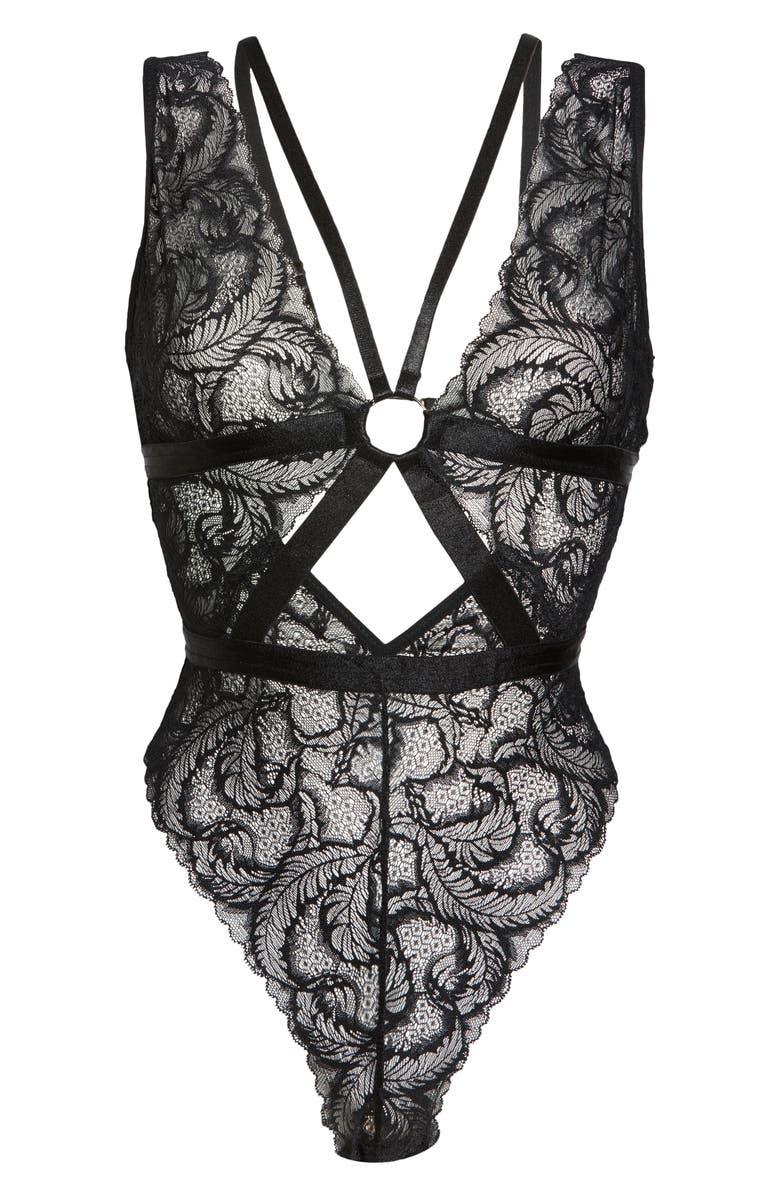 Oh La La Cheri Favor Lace Teddy, Alternate, color,