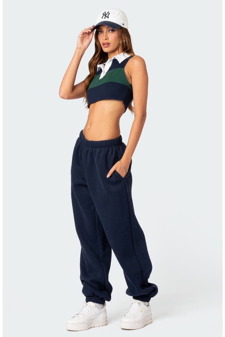 Clark Oversize Cotton Blend Sweatpants, Alternate, color, NAVY