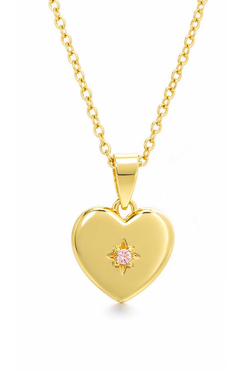 Lily Nily Kids' Pink Cubic Zirconia Heart Pendant Necklace, Main, color, 