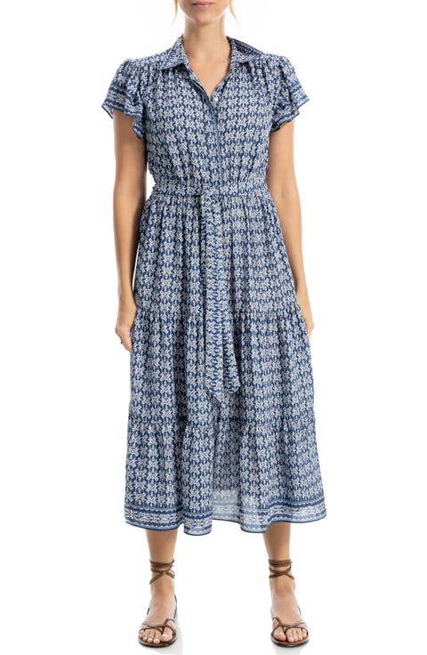 Floral Tie Front Shirtdress