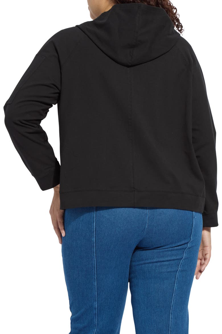 Cotton Front Zip Hoodie, Alternate, color, BLACK