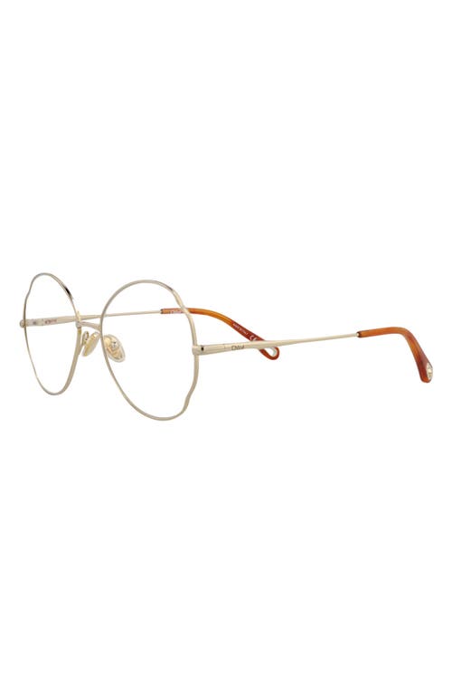 Chloé Core 53mm Round Optical Glasses In Gold