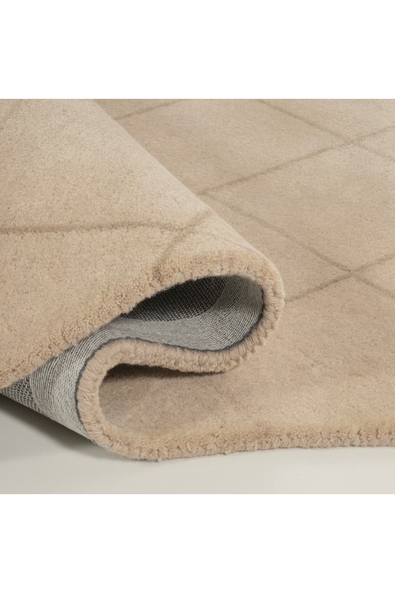 Bean Modern Plaid Grid Handwoven Wool Area Rug, Alternate, color, Beige/Light Brown