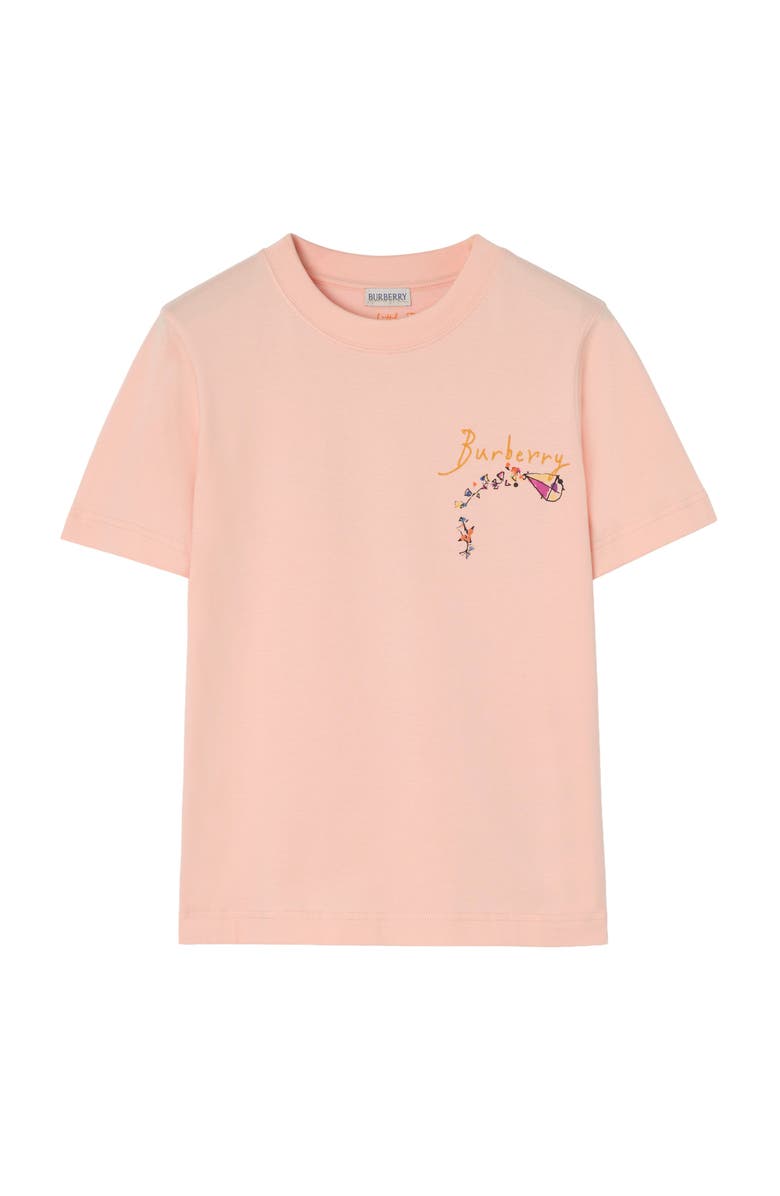 Burberry Brave Little Tree Cotton T-shirt, Main, color, Compact Pink