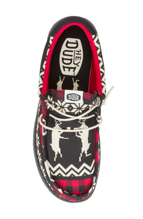 Hey Dude Wally Holiday Moc Toe Slip-on Shoe In Multi