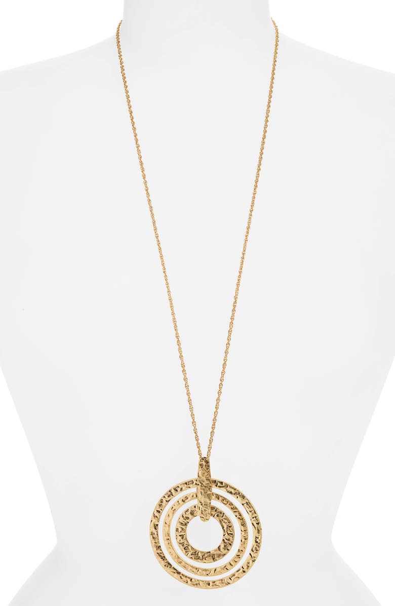 Canvas Jewelry Circle Pendant Necklace, Main, color, 