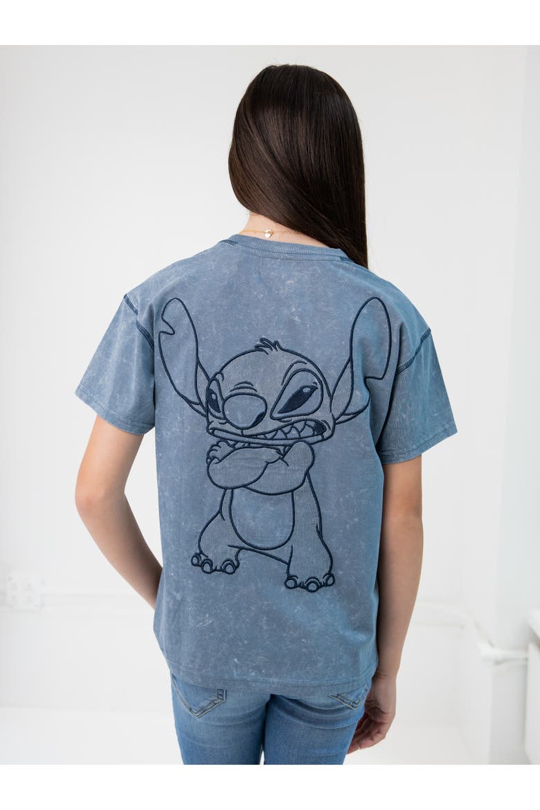 Lilo & Stitch Short Sleeve T-Shirt, Alternate, color, Slate Blue Stitch