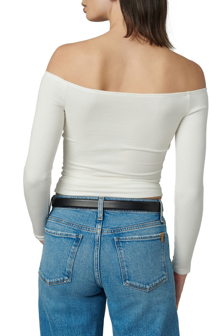 The Devin Off the Shoulder Crop Top, Alternate, color, ECRU