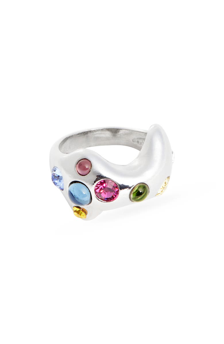 Collina Strada Bat Ring, Main, color, Silver Multi