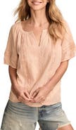 Lucky Brand Lace Inset Cotton Top