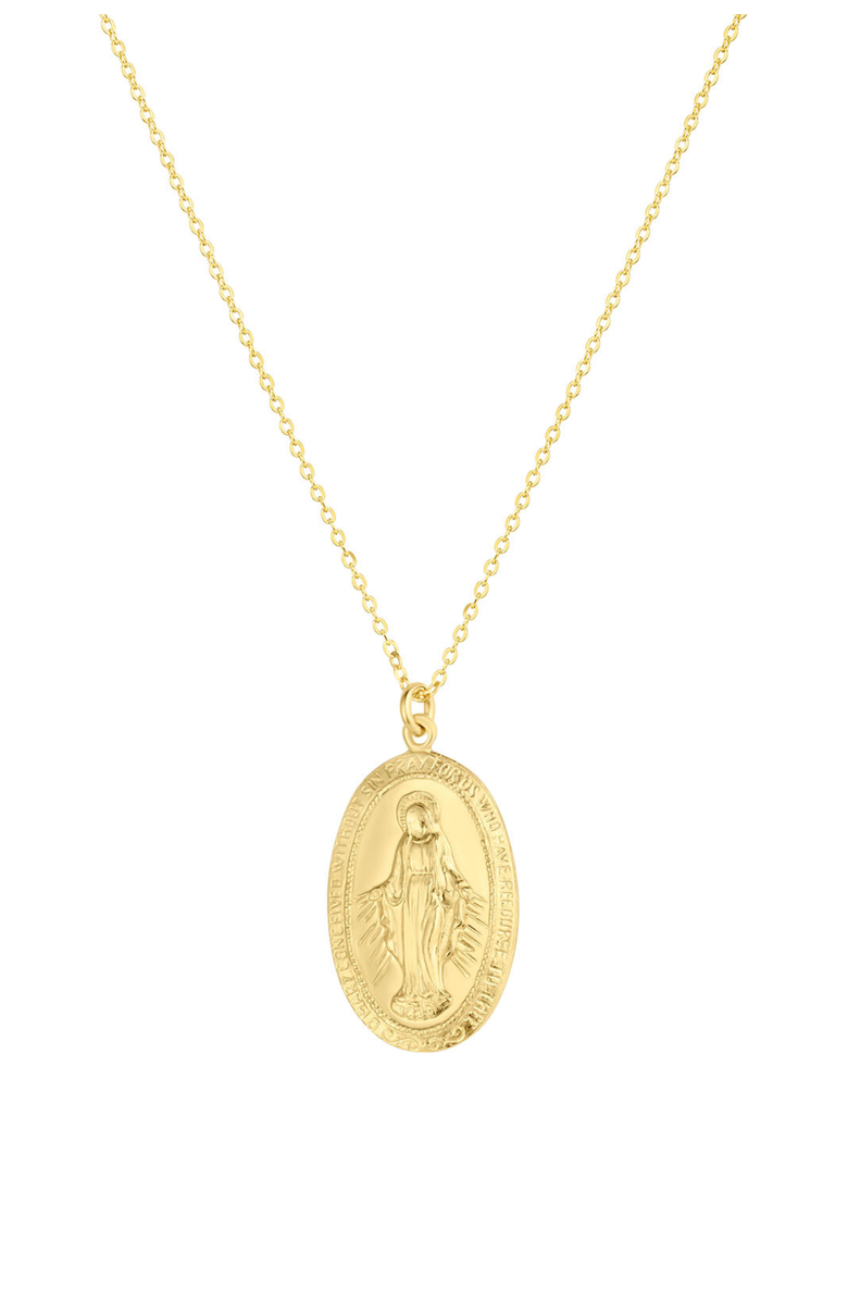 Set & Stones Virgin Mary Necklace, Main, color, Gold