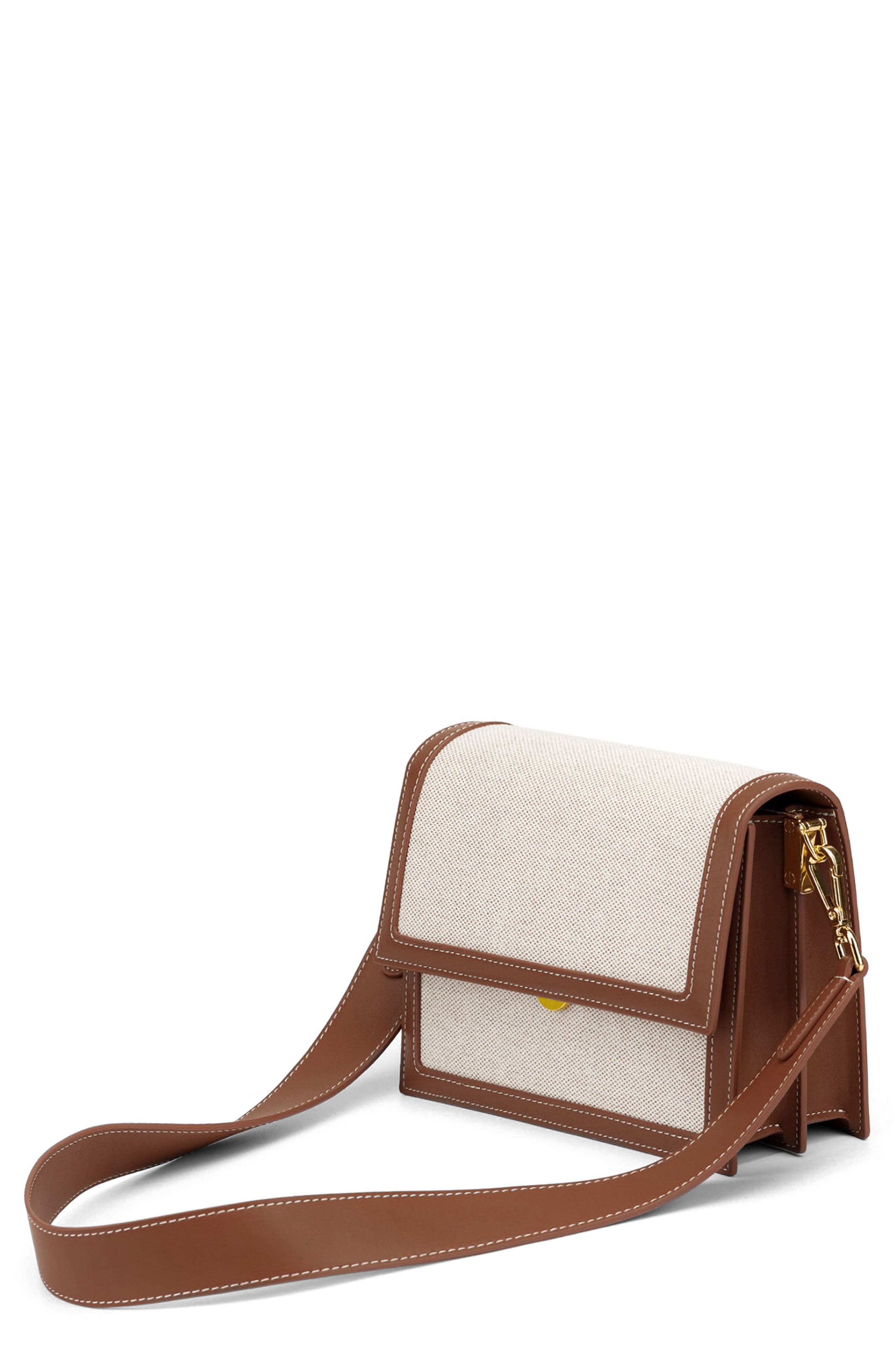 JW PEI Mini Flap Crossbody Bag, Main, color, Beige Canvas