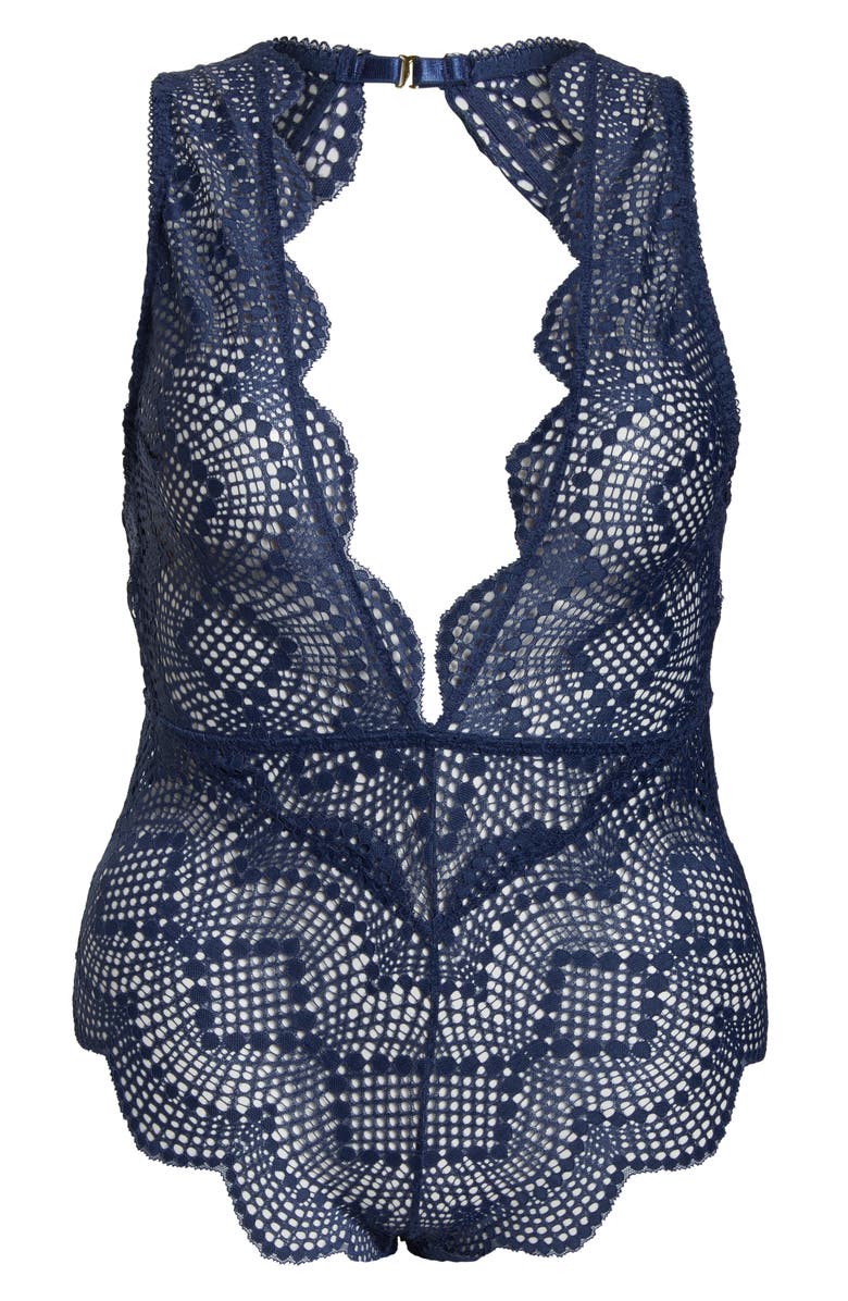 Oh La La Cheri Plunge Neck Lace Teddy, Alternate, color, 