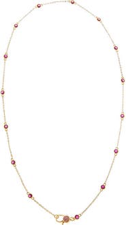 BY ADINA EDEN Colored Station Lobster Clasp Link Chain Necklace 24"