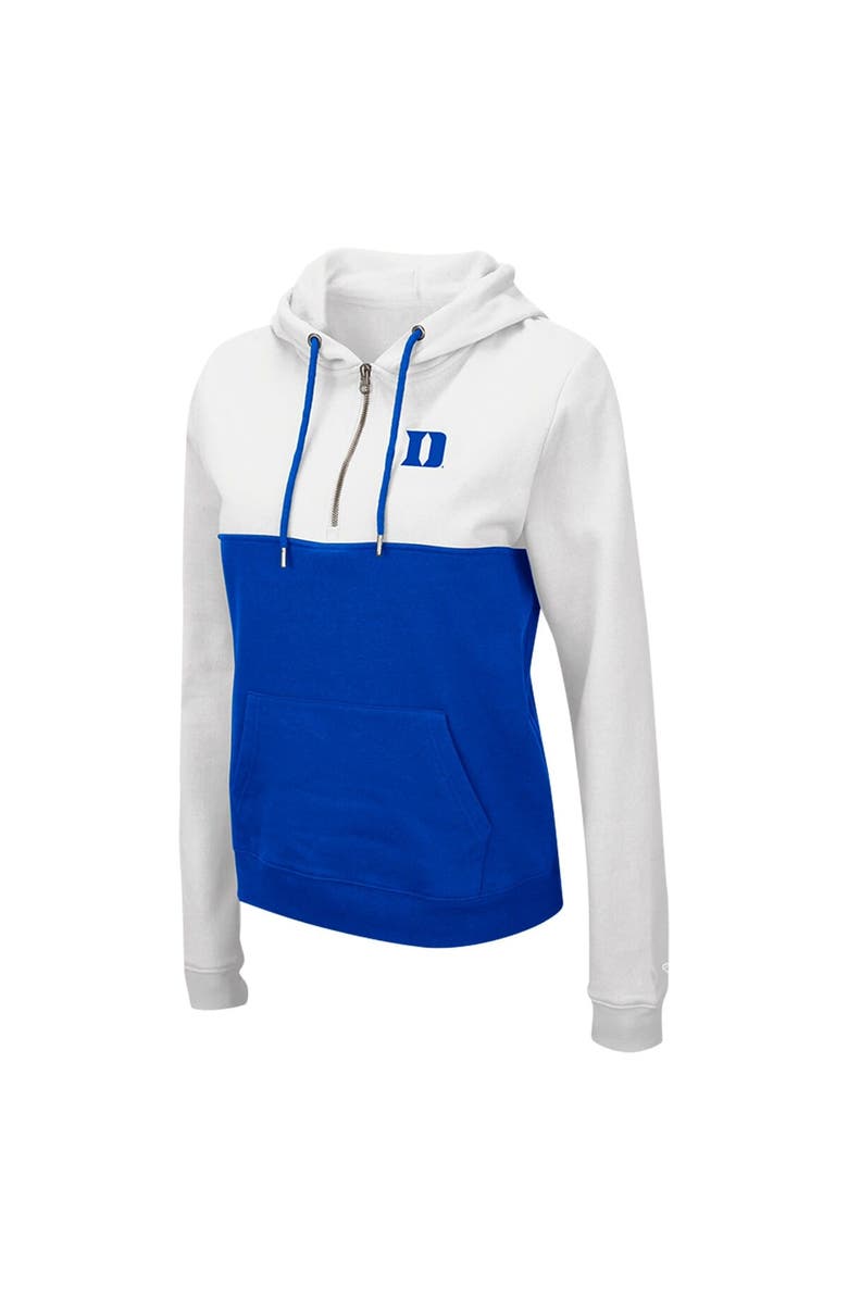 COLOSSEUM Women's Colosseum White/Royal Duke Blue Devils Aidan Lightweight Half-Zip Hoodie, Alternate, color, White